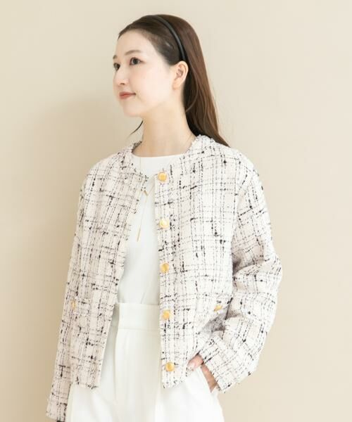 URBAN RESEARCH ROSSO / アーバンリサーチ ロッソ ノーカラージャケット | 『WEB限定』ツイードノーカラージャケット | 詳細3