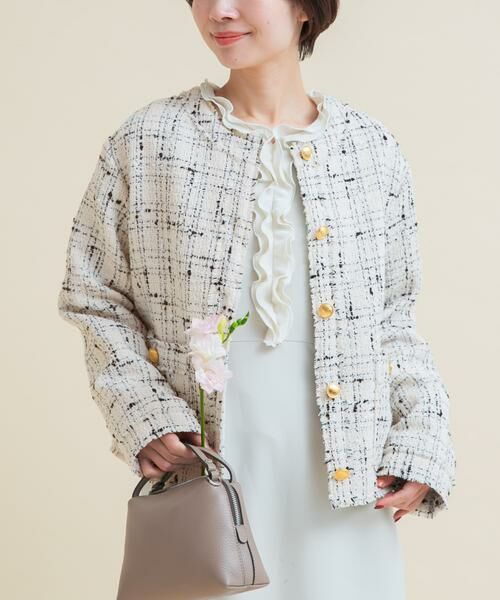 URBAN RESEARCH ROSSO / アーバンリサーチ ロッソ ノーカラージャケット | 『WEB限定』ツイードノーカラージャケット | 詳細5