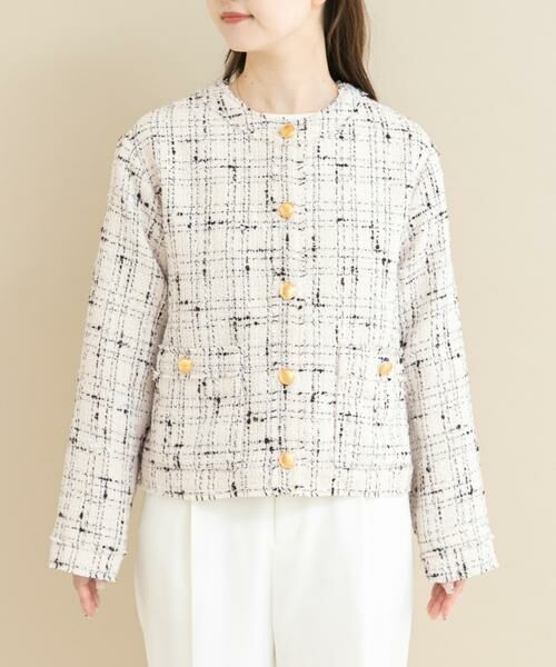 URBAN RESEARCH ROSSO / アーバンリサーチ ロッソ ノーカラージャケット | 『WEB限定』ツイードノーカラージャケット | 詳細8