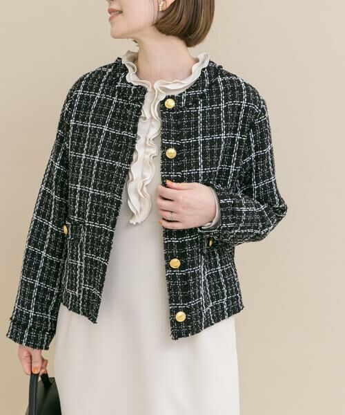 URBAN RESEARCH ROSSO / アーバンリサーチ ロッソ ノーカラージャケット | 『WEB限定』ツイードノーカラージャケット | 詳細14