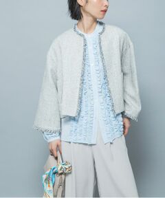 URBAN RESEARCH ROSSO / アーバンリサーチ ロッソ ノーカラージャケット | ツイードショートジャケット