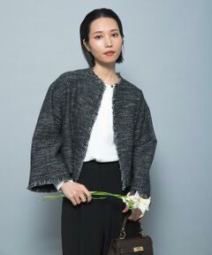 URBAN RESEARCH ROSSO / アーバンリサーチ ロッソ ノーカラージャケット | ツイードショートジャケット