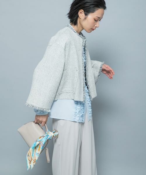 URBAN RESEARCH ROSSO / アーバンリサーチ ロッソ ノーカラージャケット | ツイードショートジャケット | 詳細3