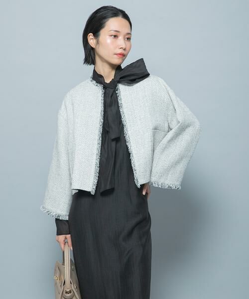 URBAN RESEARCH ROSSO / アーバンリサーチ ロッソ ノーカラージャケット | ツイードショートジャケット | 詳細5