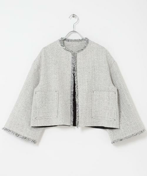 URBAN RESEARCH ROSSO / アーバンリサーチ ロッソ ノーカラージャケット | ツイードショートジャケット | 詳細7