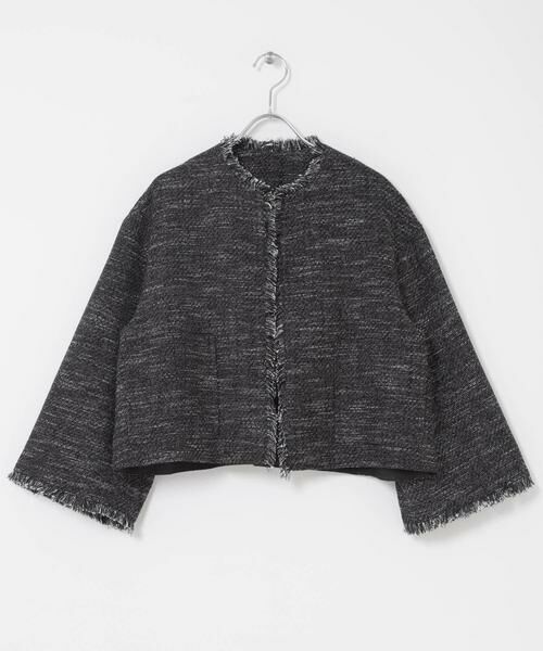 URBAN RESEARCH ROSSO / アーバンリサーチ ロッソ ノーカラージャケット | ツイードショートジャケット | 詳細18