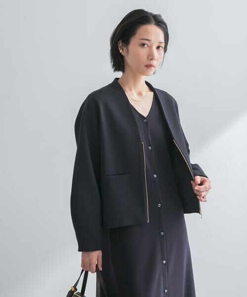 URBAN RESEARCH ROSSO / アーバンリサーチ ロッソ ブルゾン | ストレッチジョーゼットブルゾン（ネイビー）