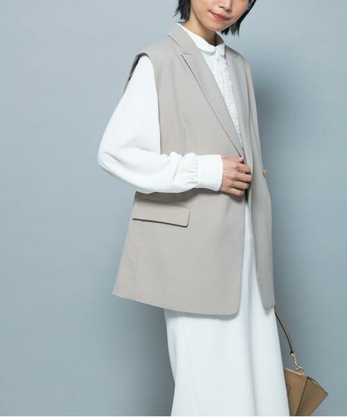 URBAN RESEARCH ROSSO / アーバンリサーチ ロッソ ベスト | 防シワシャンブレーツイルダブルジレ（ベージュ系その他）