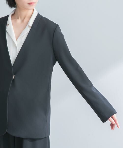 URBAN RESEARCH ROSSO / アーバンリサーチ ロッソ ノーカラージャケット | ストレッチツイルノーカラージャケット | 詳細10