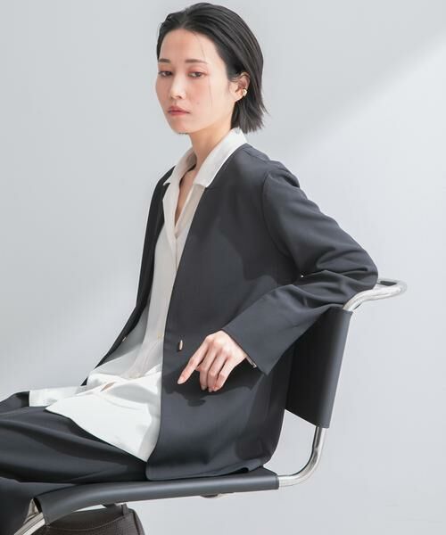 URBAN RESEARCH ROSSO / アーバンリサーチ ロッソ ノーカラージャケット | ストレッチツイルノーカラージャケット | 詳細5