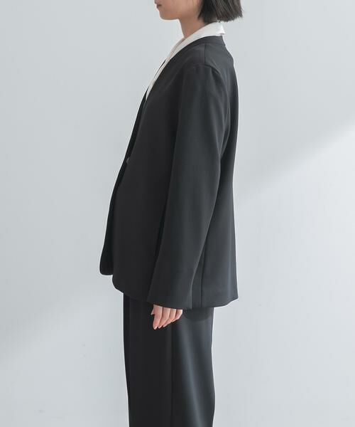 URBAN RESEARCH ROSSO / アーバンリサーチ ロッソ ノーカラージャケット | ストレッチツイルノーカラージャケット | 詳細7