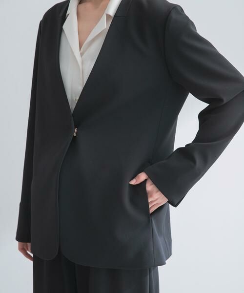 URBAN RESEARCH ROSSO / アーバンリサーチ ロッソ ノーカラージャケット | ストレッチツイルノーカラージャケット | 詳細9