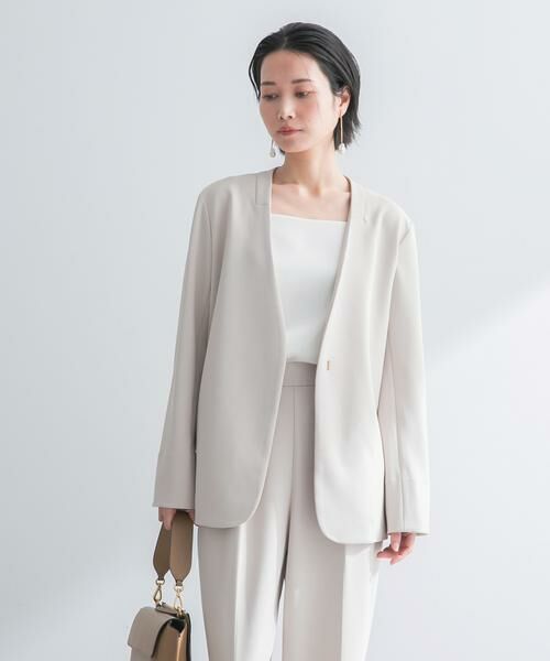 URBAN RESEARCH ROSSO / アーバンリサーチ ロッソ ノーカラージャケット | ストレッチツイルノーカラージャケット | 詳細16