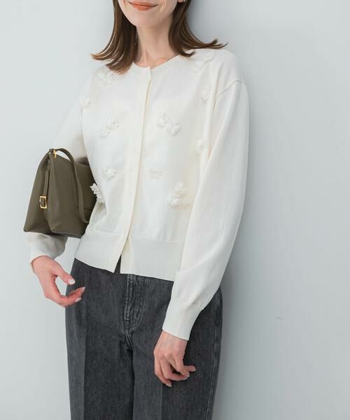 URBAN RESEARCH ROSSO / アーバンリサーチ ロッソ カーディガン・ボレロ | フラワーモチーフカーディガン | 詳細1