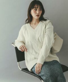 URBAN RESEARCH ROSSO / アーバンリサーチ ロッソ ニット・セーター | ウールカシミヤケーブル編オーバーニット