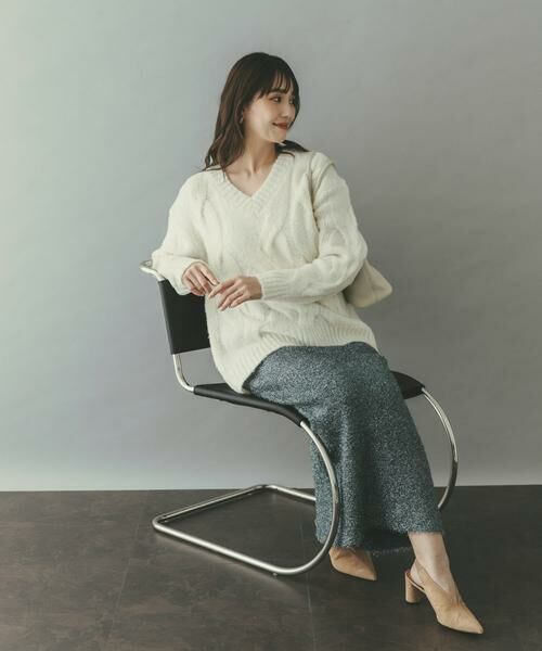 URBAN RESEARCH ROSSO / アーバンリサーチ ロッソ ニット・セーター | ウールカシミヤケーブル編オーバーニット | 詳細11