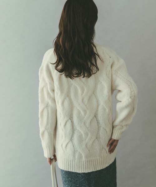 URBAN RESEARCH ROSSO / アーバンリサーチ ロッソ ニット・セーター | ウールカシミヤケーブル編オーバーニット | 詳細13