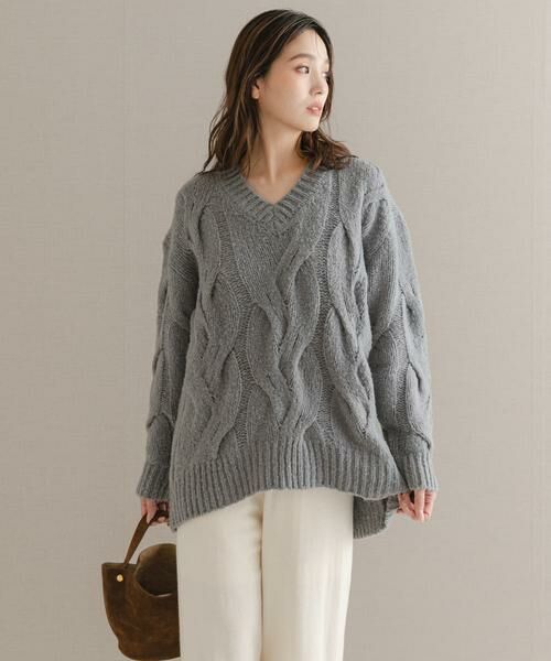 URBAN RESEARCH ROSSO / アーバンリサーチ ロッソ ニット・セーター | ウールカシミヤケーブル編オーバーニット | 詳細17