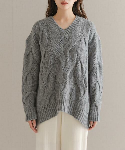 URBAN RESEARCH ROSSO / アーバンリサーチ ロッソ ニット・セーター | ウールカシミヤケーブル編オーバーニット | 詳細19