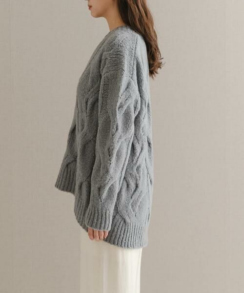 URBAN RESEARCH ROSSO / アーバンリサーチ ロッソ ニット・セーター | ウールカシミヤケーブル編オーバーニット | 詳細20