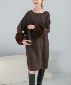 URBAN RESEARCH ROSSO / アーバンリサーチ ロッソ ワンピース | ファードッキングニットミニワンピース