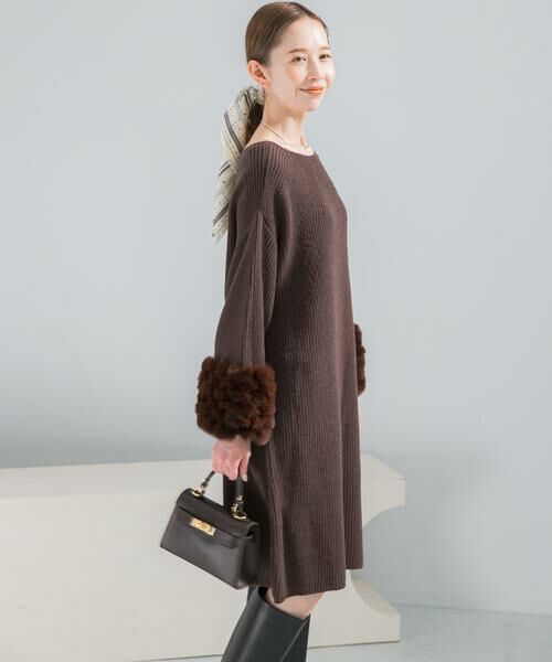 URBAN RESEARCH ROSSO / アーバンリサーチ ロッソ ワンピース | ファードッキングニットミニワンピース | 詳細2