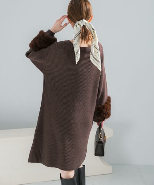 URBAN RESEARCH ROSSO / アーバンリサーチ ロッソ ワンピース | ファードッキングニットミニワンピース | 詳細3