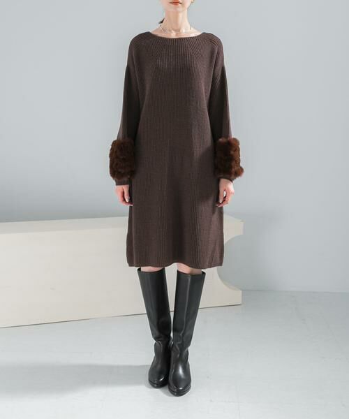 URBAN RESEARCH ROSSO / アーバンリサーチ ロッソ ワンピース | ファードッキングニットミニワンピース | 詳細5
