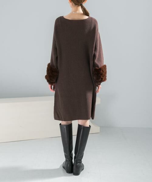 URBAN RESEARCH ROSSO / アーバンリサーチ ロッソ ワンピース | ファードッキングニットミニワンピース | 詳細7