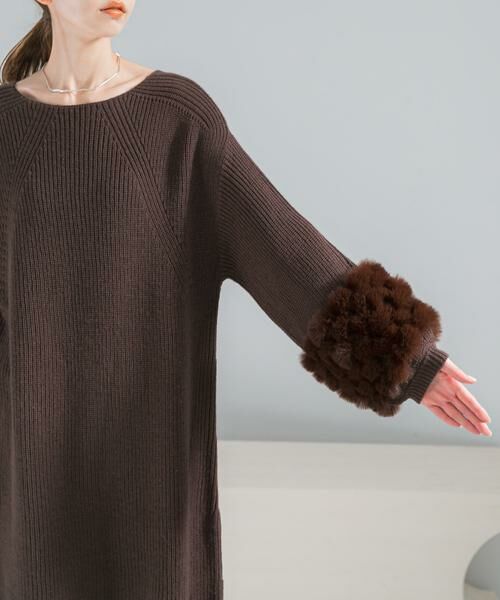 URBAN RESEARCH ROSSO / アーバンリサーチ ロッソ ワンピース | ファードッキングニットミニワンピース | 詳細8