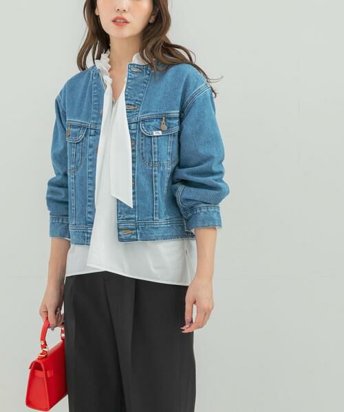 URBAN RESEARCH ROSSO / アーバンリサーチ ロッソ Gジャン・デニムジャケット | 『別注』Lee101×ROSSO　NOCOLLAR SHORT JACKET | 詳細1