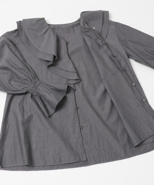 URBAN RESEARCH ROSSO / アーバンリサーチ ロッソ シャツ・ブラウス | Vネックラッフルシアーデニムブラウス | 詳細13