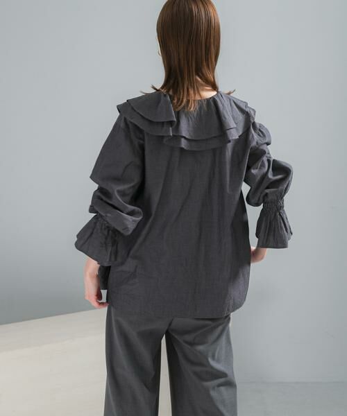 URBAN RESEARCH ROSSO / アーバンリサーチ ロッソ シャツ・ブラウス | Vネックラッフルシアーデニムブラウス | 詳細6