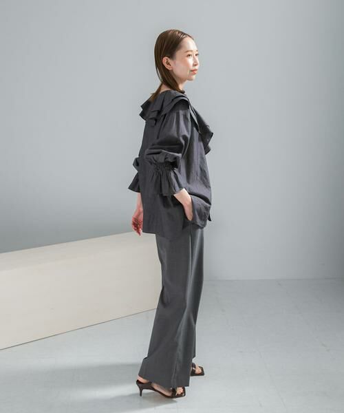 URBAN RESEARCH ROSSO / アーバンリサーチ ロッソ シャツ・ブラウス | Vネックラッフルシアーデニムブラウス | 詳細7