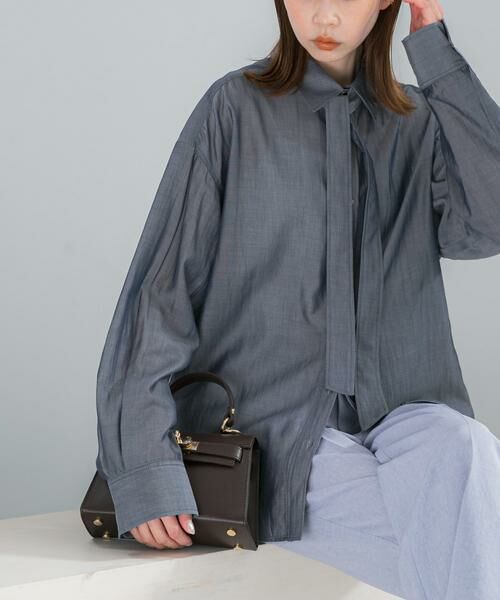 URBAN RESEARCH ROSSO / アーバンリサーチ ロッソ シャツ・ブラウス | タイ付デニムライクシアーシャツ | 詳細12