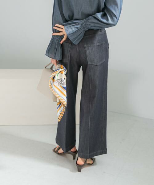 URBAN RESEARCH ROSSO / アーバンリサーチ ロッソ デニムパンツ | ピンタックストレッチワイドデニムパンツ | 詳細1