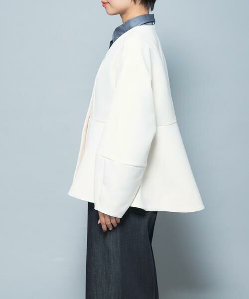 URBAN RESEARCH ROSSO / アーバンリサーチ ロッソ ノーカラージャケット | 『WEB限定』デザインボタンペプラムツイルジャケット | 詳細6