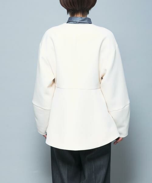 URBAN RESEARCH ROSSO / アーバンリサーチ ロッソ ノーカラージャケット | 『WEB限定』デザインボタンペプラムツイルジャケット | 詳細7