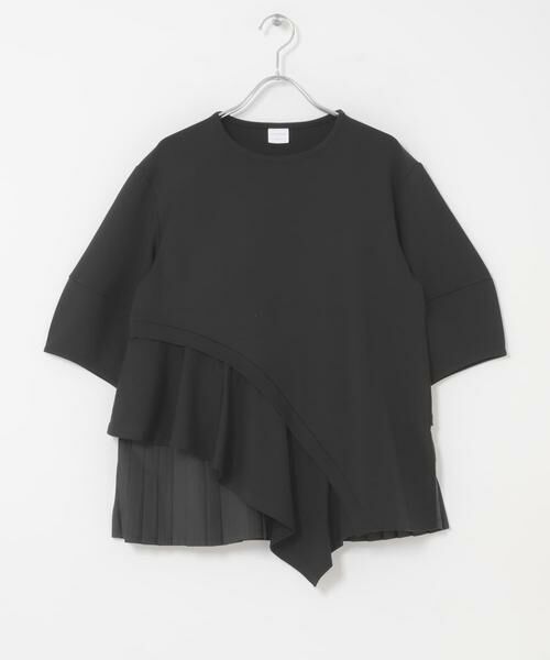URBAN RESEARCH ROSSO / アーバンリサーチ ロッソ Tシャツ | ELENDEEK　SLIDE FLARE DOCKING CUT AND SEWN（ブラック）