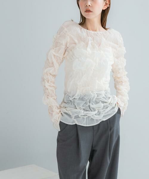 URBAN RESEARCH ROSSO / アーバンリサーチ ロッソ その他トップス | Mewl　シャーリング トップス（オフホワイト）