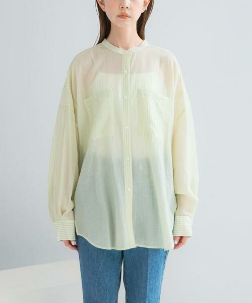 URBAN RESEARCH ROSSO / アーバンリサーチ ロッソ シャツ・ブラウス | CHIGNON　シアーストライプオーバーシャツ | 詳細3