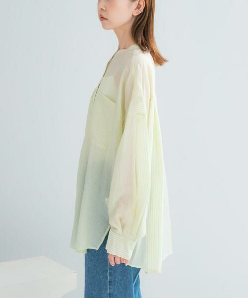 URBAN RESEARCH ROSSO / アーバンリサーチ ロッソ シャツ・ブラウス | CHIGNON　シアーストライプオーバーシャツ | 詳細4