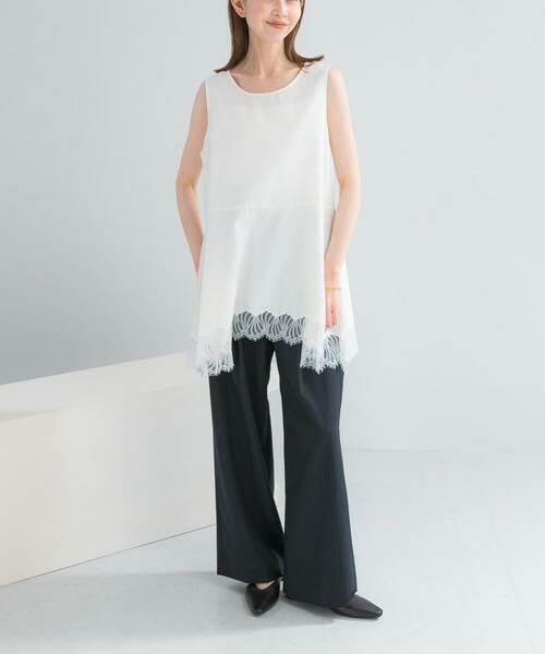 URBAN RESEARCH ROSSO / アーバンリサーチ ロッソ タンクトップ | CHIGNON　ヘムレースサテンタンクトップ | 詳細2