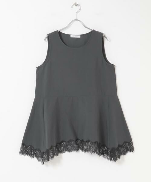 URBAN RESEARCH ROSSO / アーバンリサーチ ロッソ タンクトップ | CHIGNON　ヘムレースサテンタンクトップ（ブラック）