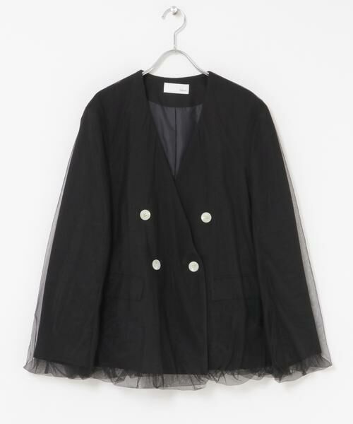 URBAN RESEARCH ROSSO / アーバンリサーチ ロッソ ノーカラージャケット | Mewl　オーバーチュールジャケット（ブラック）
