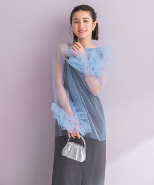 URBAN RESEARCH ROSSO / アーバンリサーチ ロッソ ドレス | ANDRESD　BLOOMING TULLE DRESS（ライトブルー）