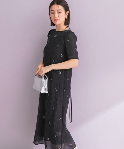 URBAN RESEARCH ROSSO / アーバンリサーチ ロッソ ドレス | kaene　ビジューチュールホルターネックドレス（ブラック）