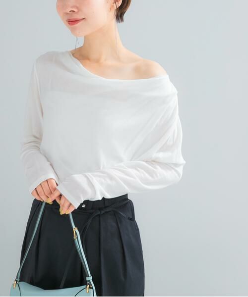 URBAN RESEARCH ROSSO / アーバンリサーチ ロッソ Tシャツ | エアリータッチ2WAYネックプルオーバー（オフホワイト）