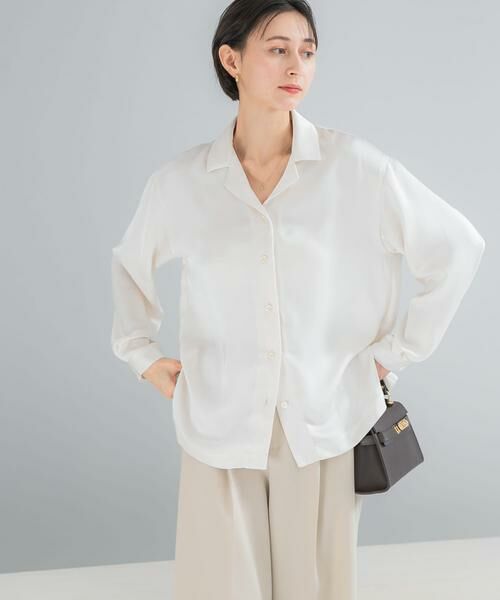 URBAN RESEARCH ROSSO / アーバンリサーチ ロッソ シャツ・ブラウス | オープンカラーヴィンテージシルキーサテンブラウス | 詳細3