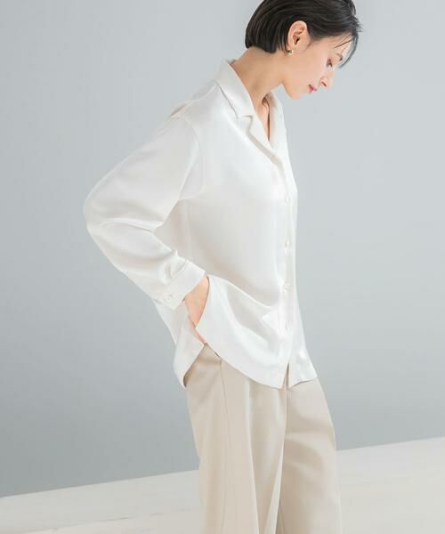 URBAN RESEARCH ROSSO / アーバンリサーチ ロッソ シャツ・ブラウス | オープンカラーヴィンテージシルキーサテンブラウス | 詳細4